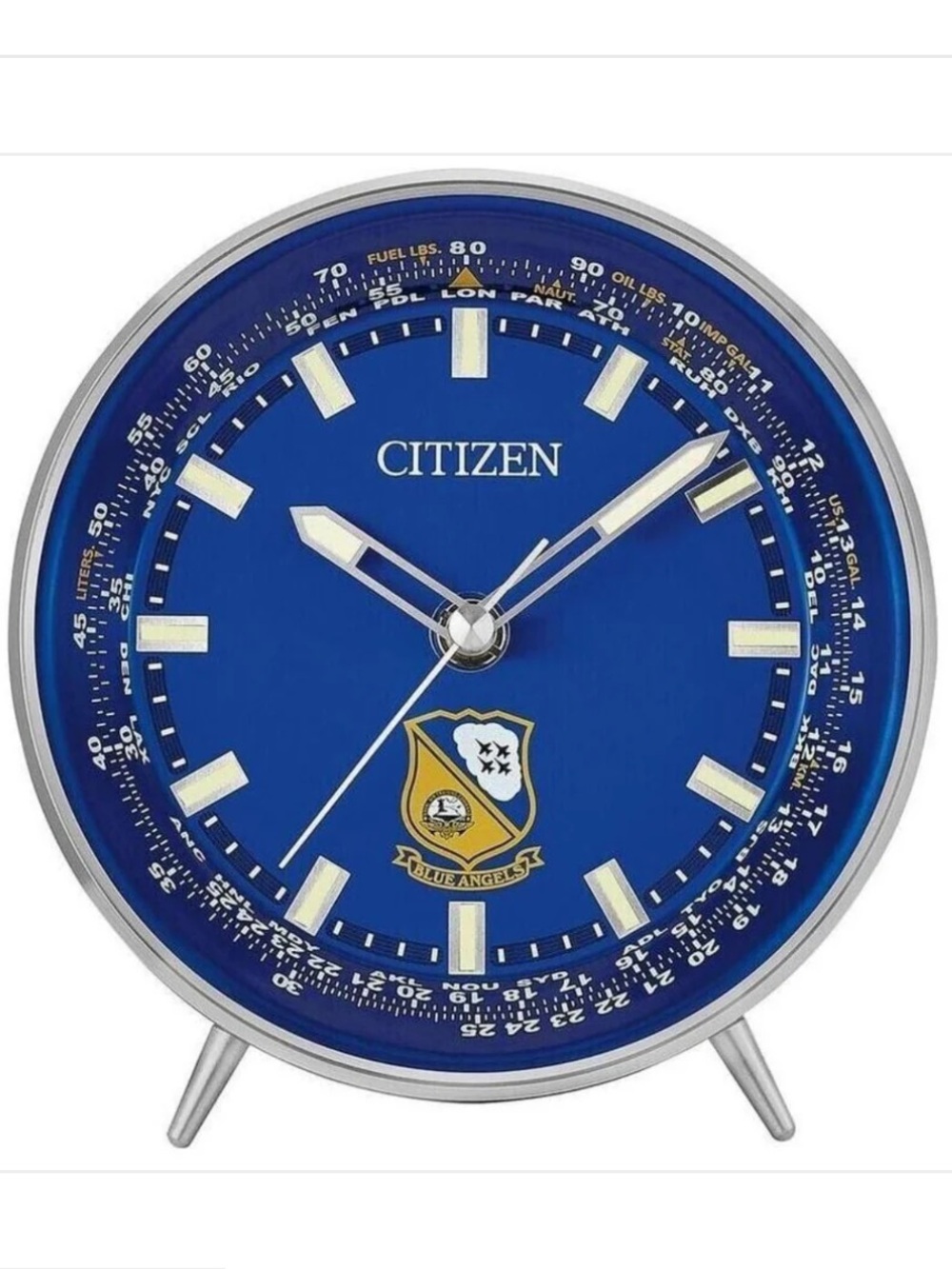 Citizen Blue Angels Alarm Clock Illuminated Display Desk Clock New